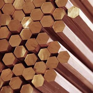 Шестигранник бронзовый БрБ2 10 мм ГОСТ 15835-70